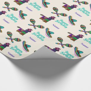 Papier Cadeau Symboles mexicains anniversaire ou enveloppe de