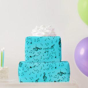 Papier Cadeau Symboles Musicaux Sur Aqua
