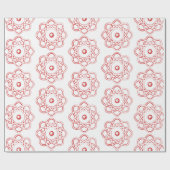 Papier Cadeau Symboles rouges sur les atomes blancs (Plat)