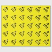 Papier Cadeau Sympathique signe de prudence jaune Anniversaire e (Plat)