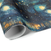 Papier Cadeau Symphonie cosmique : Design de musique céleste (Coin rond)