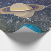 Papier Cadeau Système solaire, espace et étoiles (Coin)
