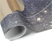 Papier Cadeau Système solaire, espace et étoiles (Coin rond)