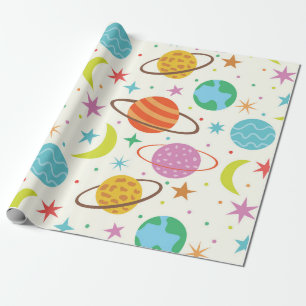 Papier Cadeau Système solaire Planète Motif spatial