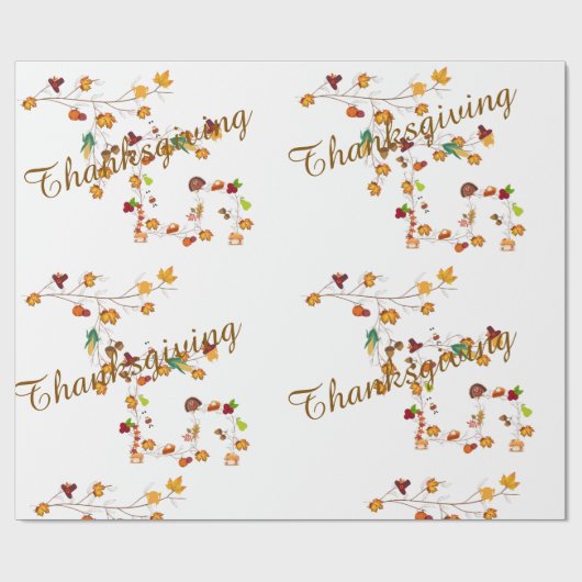 Papier Cadeau T & G - Enveloppeurs Cadeaux Thanksgiving (Plat)
