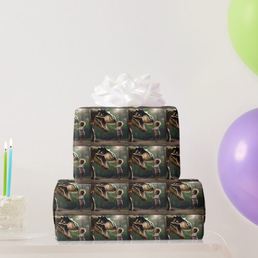 Papier Cadeau T-rex Faites Face À Vos Craintes, (Cadeaux de fête)