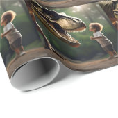 Papier Cadeau T-rex Faites Face À Vos Craintes, (Coin rond)