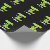 Papier Cadeau T-Rex Funny Alphabet Dinosaure Pun Dark BG (Coin)