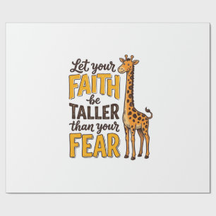 Papier Cadeau T-shirt chrétien vintage girafe La Foi Sur La Peur