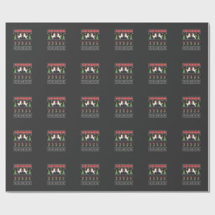 Papier Cadeau T-shirt de fête de pull de Noël moche de licorne (