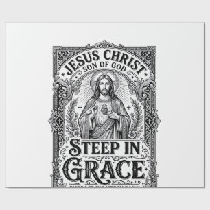 Papier Cadeau T-shirt graphique amateur de thé Jésus chrétien