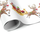Papier Cadeau T-shirt père Noël et Rudolph (Coin rond)