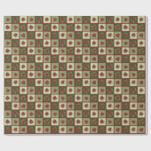 Papier Cadeau T-shirt Poinsettias Patchwork (Plat)