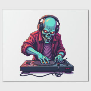 Papier Cadeau T-shirt Zombie DJ � Festival de musique Halloween