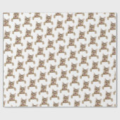 Papier Cadeau tabby cat en blanc (Plat)