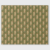 Papier Cadeau tabby cat en vert (Plat)