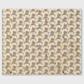Papier Cadeau Tabby Cat Sur Pois (Plat)