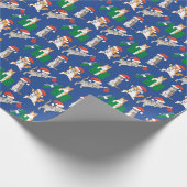 Papier Cadeau Tabby Cats Décor Funny Silly Blue Noël (Coin)