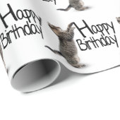 Papier Cadeau Tabby Chat avec texte d'anniversaire (Coin rond)
