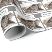 Papier Cadeau Tabby Chat d'anniversaire en sac en papier (Coin rond)