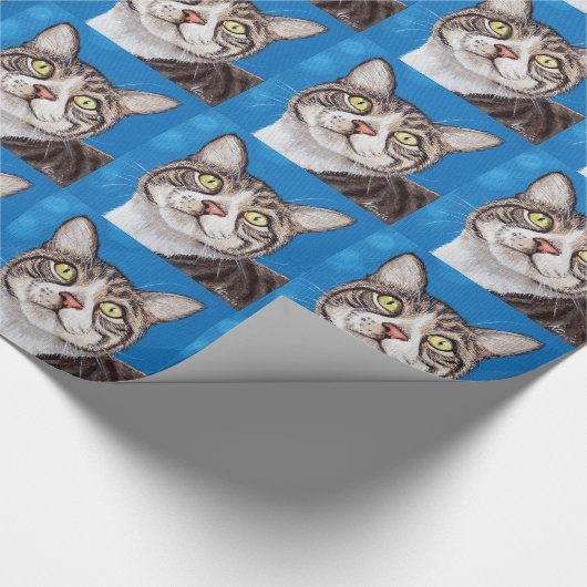 Papier Cadeau Tabby Cute Peinture Chat (Coin)