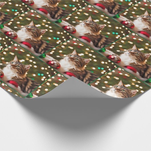 Papier Cadeau Tabby de Noël (Coin)