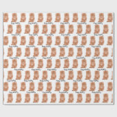 Papier Cadeau Tabby Kitten Anniversaire En Blanc (Plat)