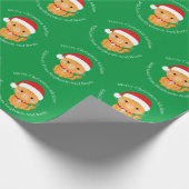 Papier Cadeau Tabby Orange Chat De Noël Vert (Coin)