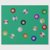 Papier Cadeau Table de billard et boules (Plat)