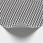 Papier Cadeau table d'échecs noir blanc diagonales (Coin)