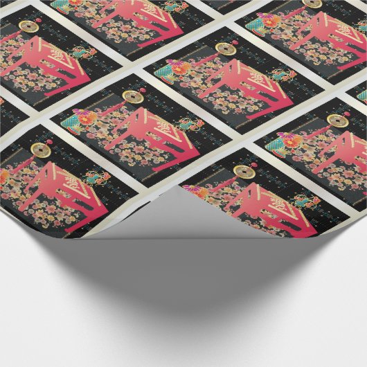 Papier Cadeau Table rouge Mah Jongg (Coin)