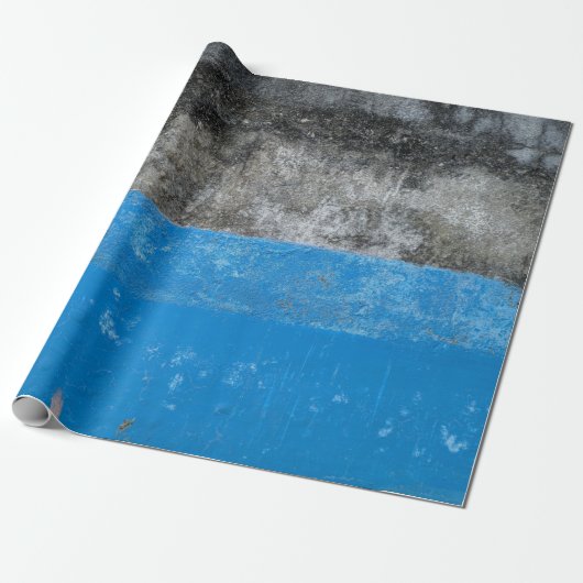 Papier Cadeau Tableau abstrait bleu et blanc (Déroulé)