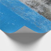 Papier Cadeau Tableau abstrait bleu et blanc (Coin)