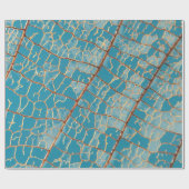 Papier Cadeau Tableau abstrait bleu et blanc (Plat)