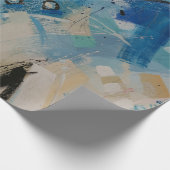 Papier Cadeau Tableau abstrait bleu et blanc (Coin)