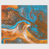 Papier Cadeau Tableau abstrait bleu et marron (Plat)