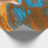 Papier Cadeau Tableau abstrait bleu et marron (Coin)