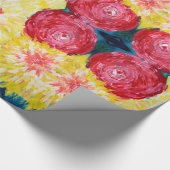 Papier Cadeau Tableau abstrait de l'explosion florale (Coin)