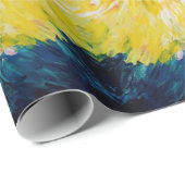 Papier Cadeau Tableau abstrait de l'explosion florale (Coin rond)