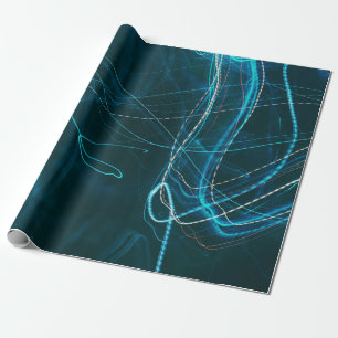 Papier Cadeau Tableau abstrait noir et bleu