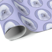 Papier Cadeau Tableau blanc standard de caniche - Art original d (Coin rond)