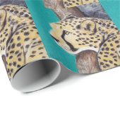 Papier Cadeau Tableau Cheetah (Coin rond)