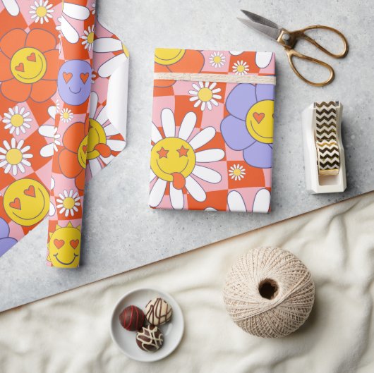 Papier Cadeau Tableau de contrôle floral de marguerite super, Wr (Artisanat)