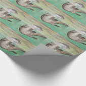 Papier Cadeau Tableau de la loutre de rivière joueuse (Coin)