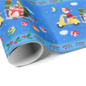 Papier Cadeau Tableau de livraison de Noël Labrador (Coin rond)