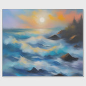 Papier Cadeau Tableau des vagues bleu clair sous le soleil (Plat)