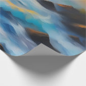 Papier Cadeau Tableau des vagues bleu clair sous le soleil (Coin)