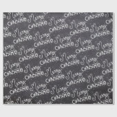 Papier Cadeau Tableau noir blanc Script Joyeux Noël (Plat)