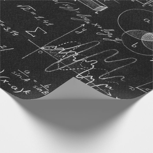 Papier Cadeau Tableau noir inscrit avec des formules scientifiqu (Coin)