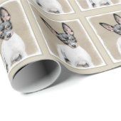 Papier Cadeau Tableau Rat Terrier - Cute Original Chien Art (Coin rond)